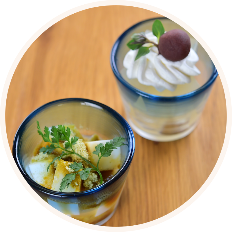 茅野産寒天のきなこ＆黒蜜がけ